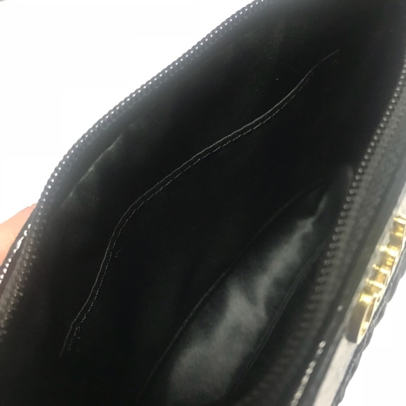 Coach Ashley 20050 Black Gathered Satin Purse Handbag & Wristlet SET - Picture 3 of 13